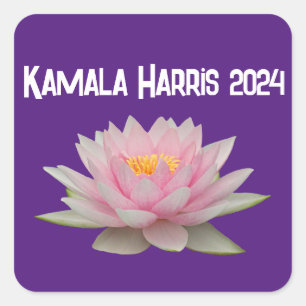 Kamala Harris Lotus 2024 Vierkante Sticker