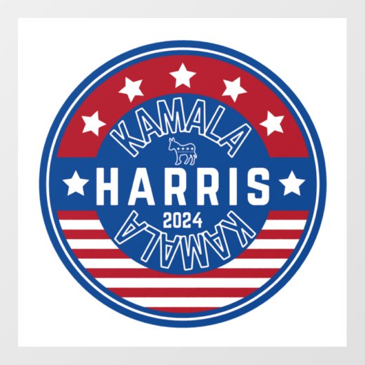 Kamala Harris Madam President 2024 Raamsticker (Vel)
