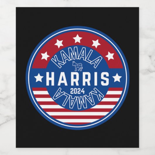 Kamala Harris Madam President 2024 Wijn Etiket (Enkel label)