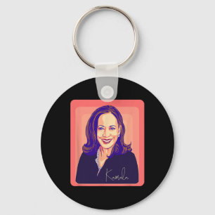 Kamala Harris Madam President Pop Kunstportret Sleutelhanger