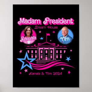 Kamala Harris Madam President Witte Huis Poster