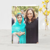Kamala Harris & Malala Yousafzai Kaart (Gele Bloem)