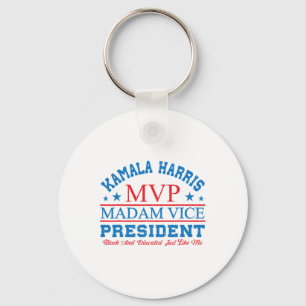 Kamala Harris MVP Madam Vice President Black en E Sleutelhanger