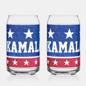 Kamala Harris Patriotic Coffee Mok - 2024 Blikvorm Glas (Voorkant)