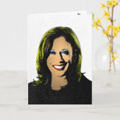 Kamala Harris Pop Art Kaart (Gele Bloem)