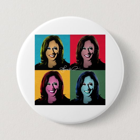 KAMALA HARRIS Pop Art Ronde Button 7,6 Cm (Voorkant)