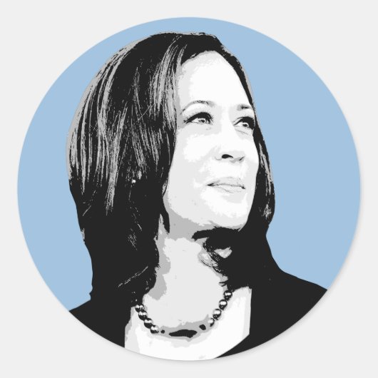 Kamala Harris Portrait Ronde Sticker (Voorkant)