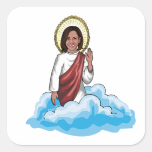 Kamala Harris Prayer en Peace Portret Vierkante Sticker