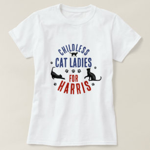 Kamala Harris President 2024 Kinderloze Cat Dames T-shirt