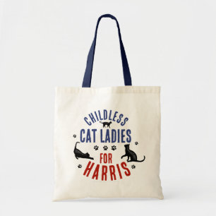 Kamala Harris President 2024 Kinderloze Cat Dames Tote Bag