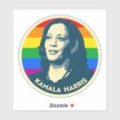KAMALA HARRIS PRIDE BADGE STICKER (Vel)