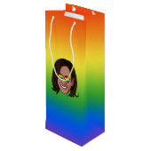 Kamala Harris Pride Holiday Wijn Cadeautas (Achterkant Gekanteld)