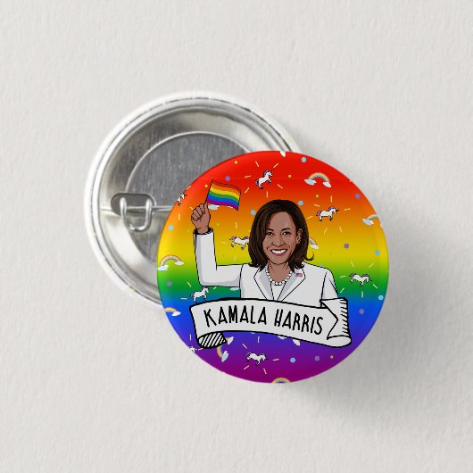 Kamala Harris Pride Ronde Button 3,2 Cm (Voorkant /achterkant)