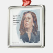 Kamala Harris & Quote Metalen Ornament (Links)
