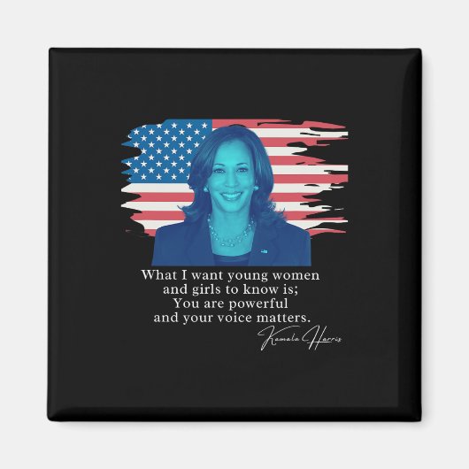 Kamala Harris Quote T-shirt Magneet (Voorkant)