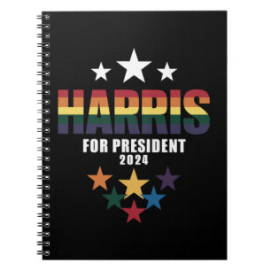 Kamala Harris Regenboog Gay Pride LGBT Verkiezing Notitieboek