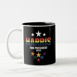 Kamala Harris Regenboog Gay Pride LGBT Verkiezing  Tweekleurige Koffiemok