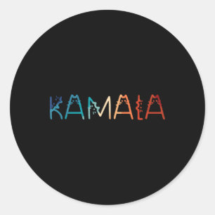 Kamala-Harris Retro Kattenbelettering Positief Gra Ronde Sticker