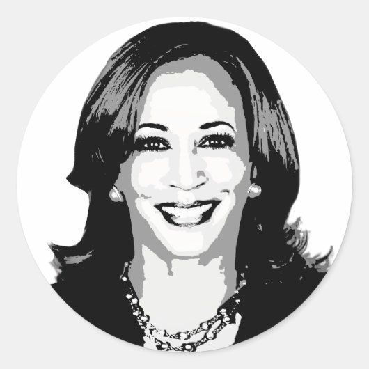 Kamala Harris Ronde Sticker (Voorkant)