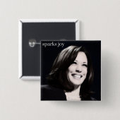 Kamala Harris Sparks Joy Vierkante Button 5,1 Cm (Voorkant /achterkant)