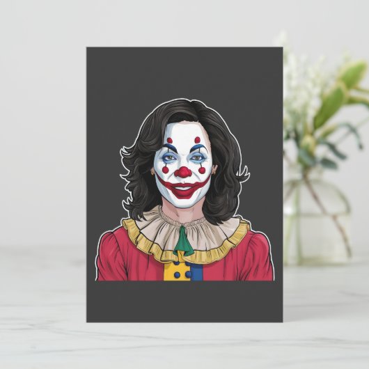 Kamala Harris Spooky Halloween Clown Verkiezingen Kaart (Staand voorkant)