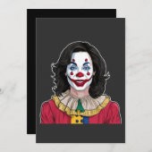 Kamala Harris Spooky Halloween Clown Verkiezingen Save The Date (Voorkant / Achterkant)