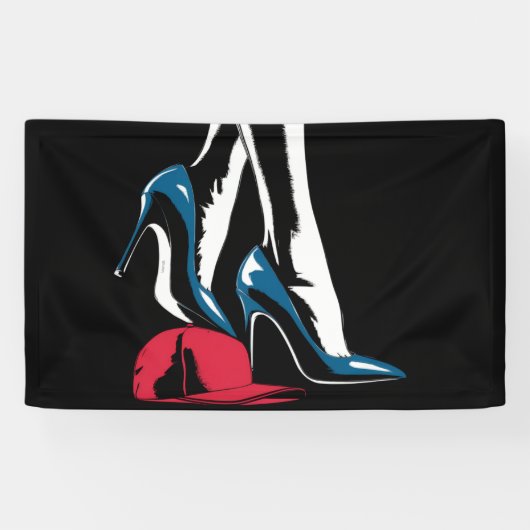 Kamala Harris stapt op maga-Pet Spandoek (Horizontaal)