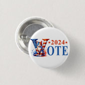 Kamala Harris Stem 2024 Cat Patriotic Ronde Button 3,2 Cm (Voorkant /achterkant)