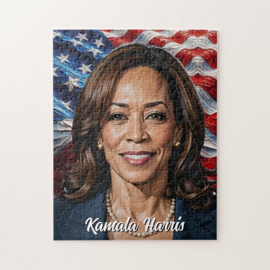 Kamala Harris sterren en strepen Legpuzzel (Verticaal)
