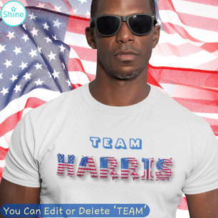 Kamala Harris TEAM HARRIS USA Vlag Ballonbrieven T-shirt