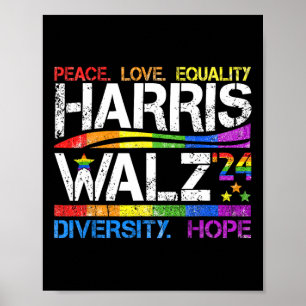 Kamala Harris Tim W 2024 Peace LGBT Harris W Waltz Poster