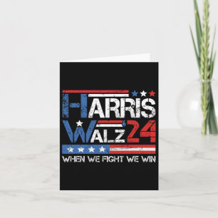 Kamala Harris Tim Waltz 2024 Als We Strijden Winne Kaart