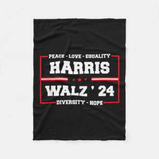Kamala Harris Tim Walz 2024 Peace LGBT Harris Walz Fleece Deken