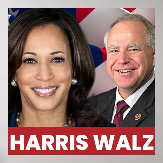 Kamala Harris Tim Walz 2024 Poster (Voorkant)