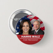 Kamala Harris Tim Walz 2024 Ronde Button 5,7 Cm (Voorkant /achterkant)