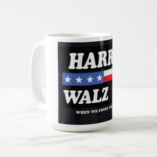 Kamala Harris/Tim Walz '24 Coffee Mok (Voorkant links)