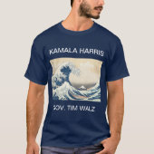 KAMALA HARRIS TIM WALZ BLUE WAVE T-shirt (Voorkant)