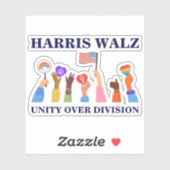 Kamala Harris Tim Walz Eenheid over Divisie Sticker (Vel)