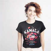 Kamala Harris Tim Walz Floral Vrouw First T-shirt