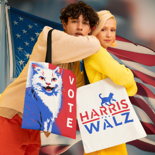 Kamala Harris Tim Walz Kinderloze Kat Dames Stem! Draagtas
