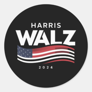 Kamala Harris Tim Walz Wals 2024 Verkiezing Ronde Sticker