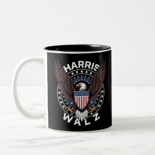 Kamala Harris Tim Walz Wals 2024 Verkiezing Tweekleurige Koffiemok