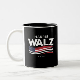 Kamala Harris Tim Walz Wals 2024 Verkiezing Tweekleurige Koffiemok