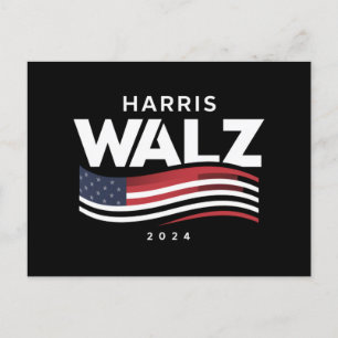 Kamala Harris Tim Walz Waltz 2024 Verkiezing Briefkaart