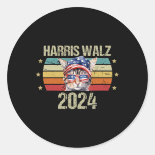 Kamala Harris Tim Walz Waltz Harris Walz Waltz 202 Ronde Sticker