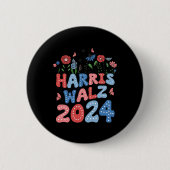 Kamala Harris Tim Walz Waltz Ronde Button 5,7 Cm (Voorkant)