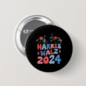 Kamala Harris Tim Walz Waltz Ronde Button 5,7 Cm (Voorkant /achterkant)