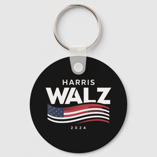 Kamala Harris Tim Walz Waltz Verkiezingen 2024 Sleutelhanger (Voorkant)