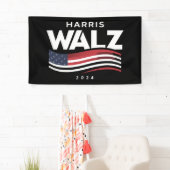 Kamala Harris Tim Walz Waltz Verkiezingen 2024 Spandoek (Insitu)