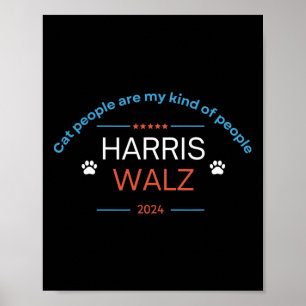 Kamala Harris Tim Wheimer 2024 Kattenmensen zijn m Poster